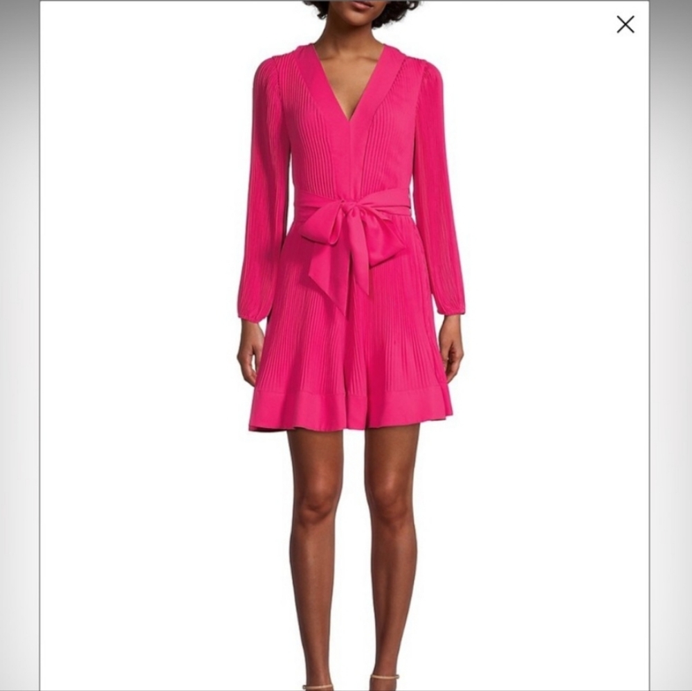 EUC Milly Liv Pomegranate Pleated Dress, Size 4